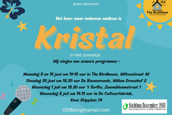 Pop up koor Kristal in het zonnetje